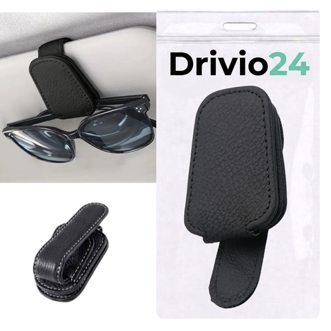 Тримач для окулярів на козирок Drivio24 еко-шкіра чорний DU47915L фото