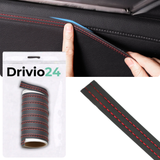 Декоративна молдинг-стрічка з екошкіри для салону авто Drivio24 3 м чорна з червоною прошивкою 8LZ4E9HR фото